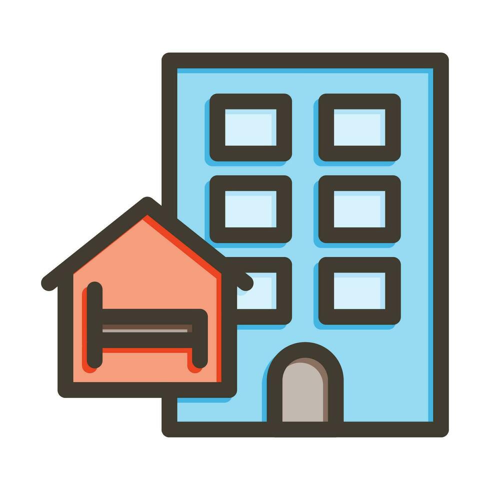 hostel-thick-line-filled-colors-icon-for-personal-and-commercial-use-free-vector