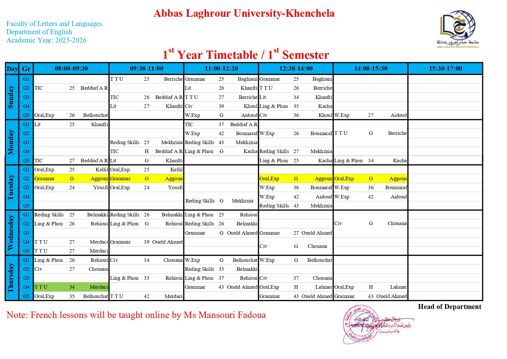 1st Year Timetable - 1st Semester_page-0001