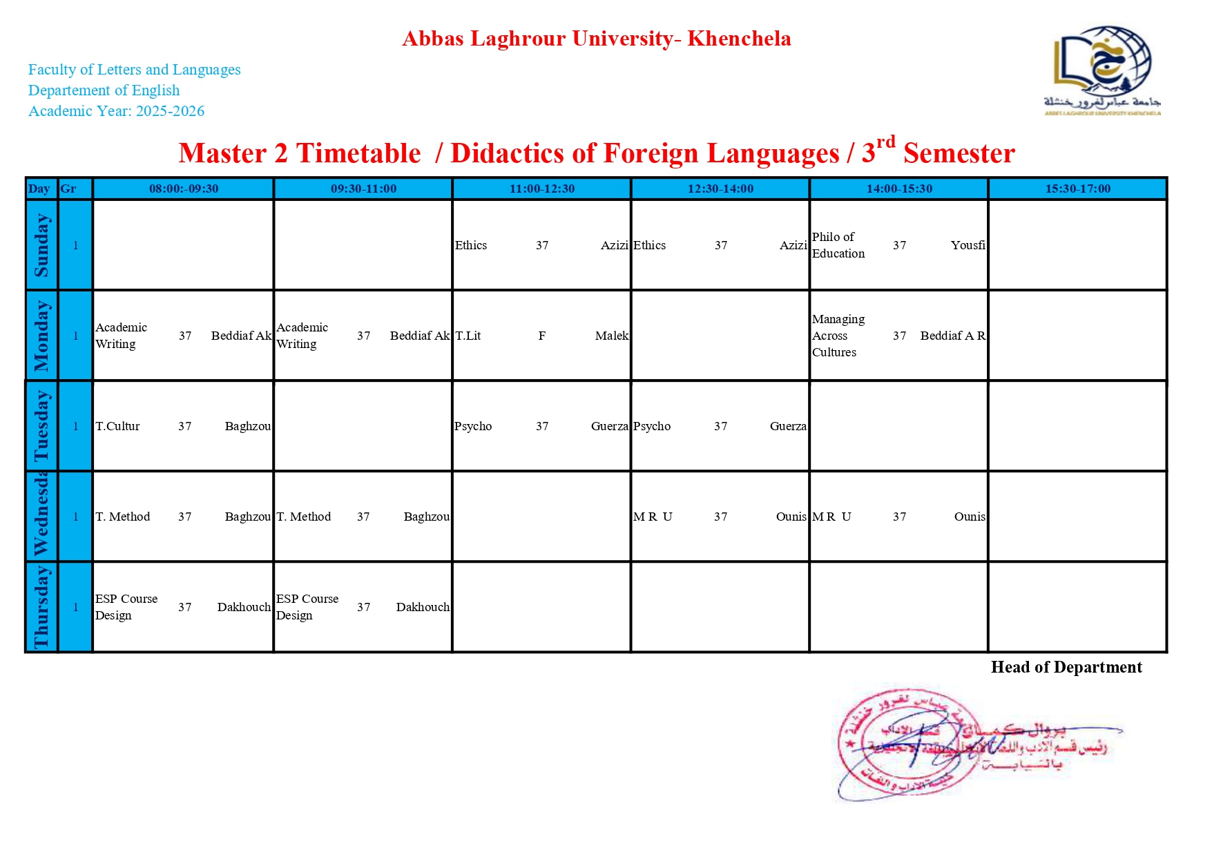 Master 2 Timetable - Didactics of Foreign Languages - 3rd Semester_page-0001