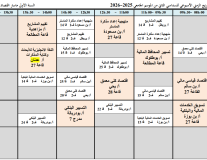السنة أولى ماستر اقتصاد نقدي ومالي